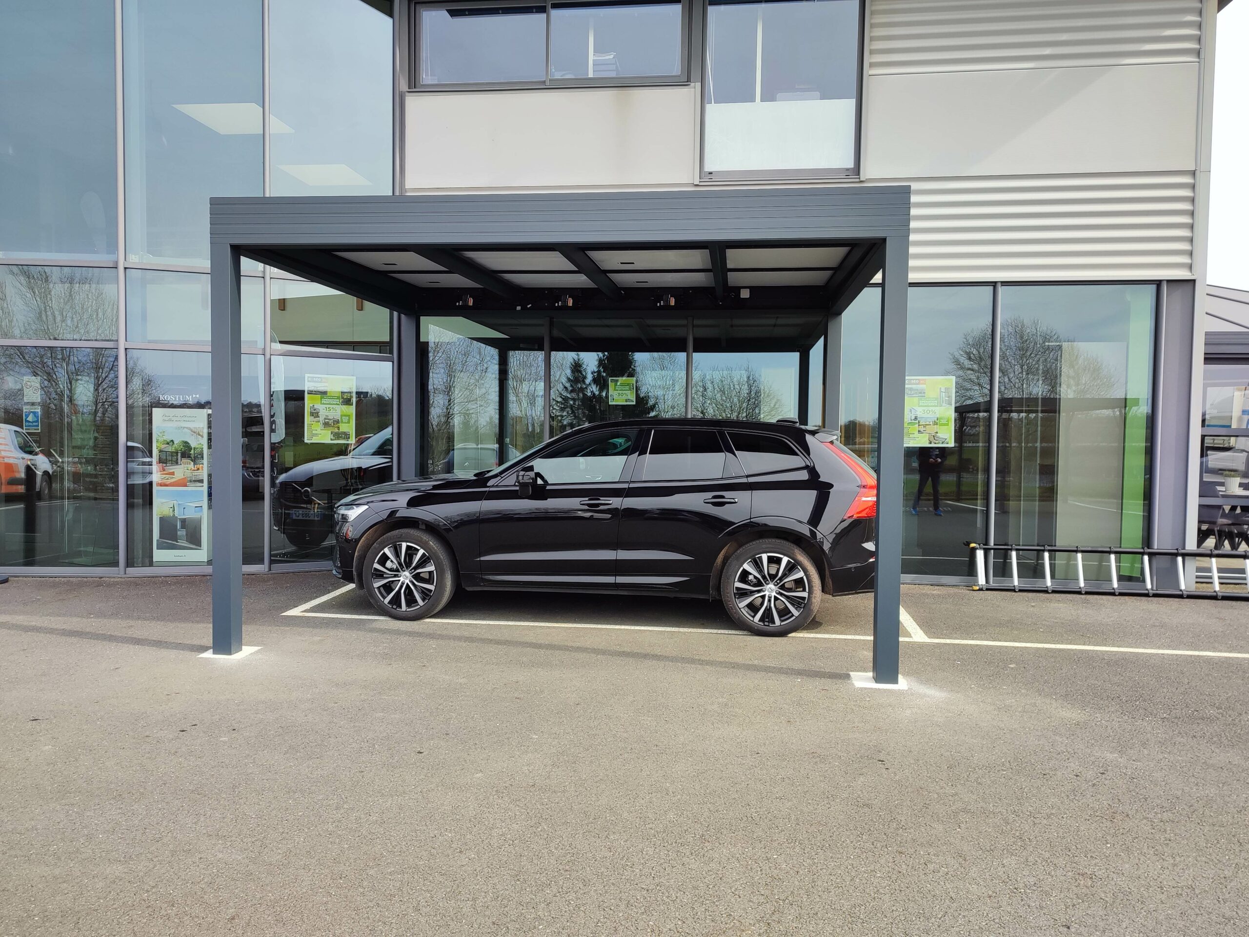 protection carport - panneaux photovoltaiques - aluglass